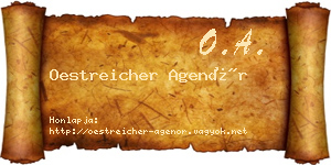 Oestreicher Agenór névjegykártya